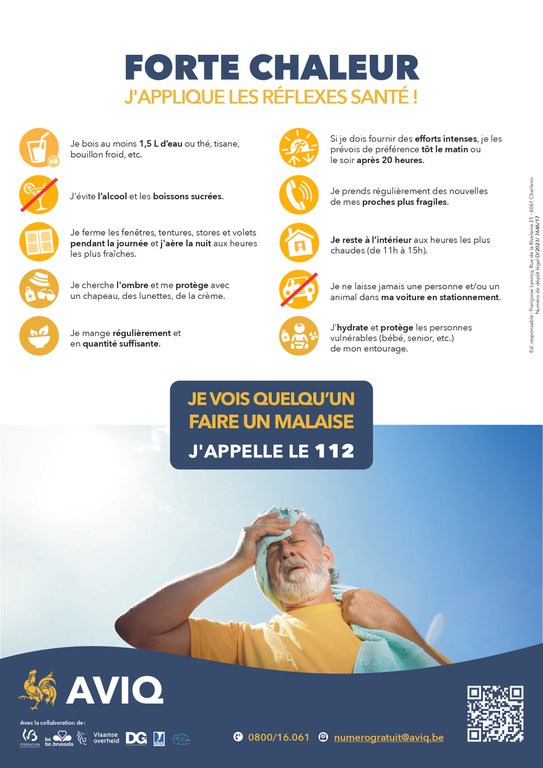 Affiche fortes chaleurs AVIQ 2026 Affiche fortes chaleurs AVIQ 2026